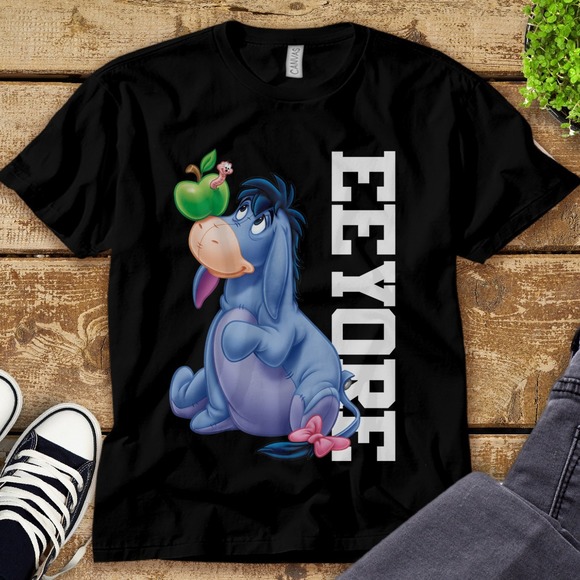 Disney Eeyore Winnie The Pooh Cute Face Hello People Unisex Adult T-shirt - Picture 1 of 2
